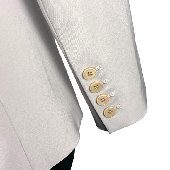 THEORY BEIGE NOTCHED COLLAR DOUBLE BUTTON DOWN STRETCH BLAZER JACKET - Picture 13 of 15